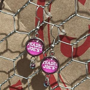 Trader Joe’s earrings 12mm abstract art purple